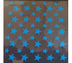 50 Bügelpailletten Sterne Mix Neon blau